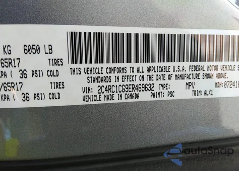 2014 Chrysler Town & Country Touring-L from USA, damaged, VIN 2C4RC1CG9ER469632